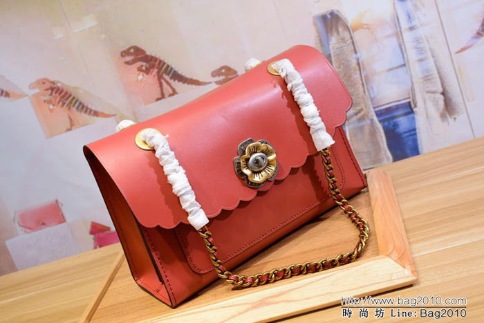 COACH蔻馳 女士立體花朵 鎖扣復古斜挎鏈條包 26733 Parker手袋款型  Chz1020
